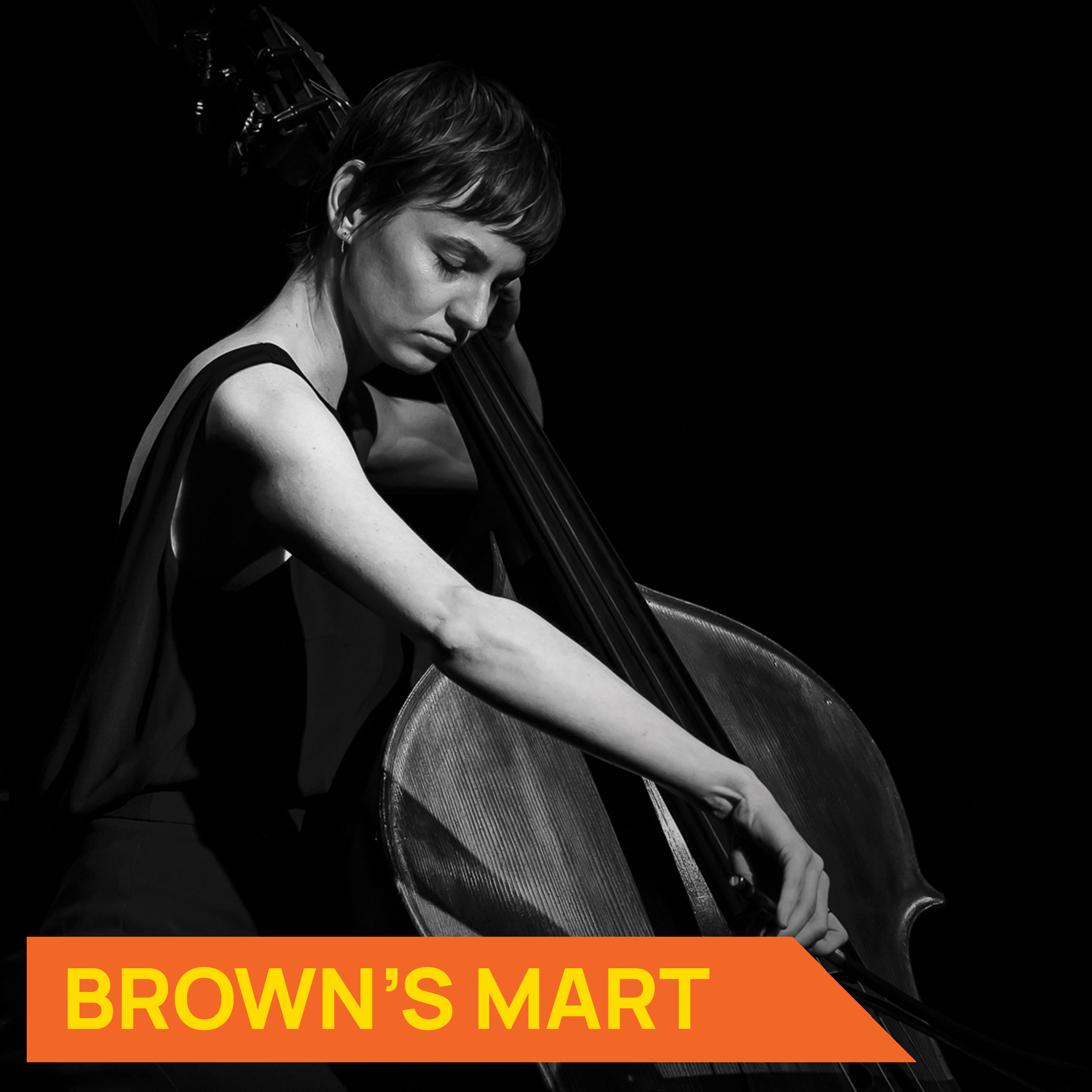 Photograph of musician Rhiannon Oakhill-Steel playing a double bass